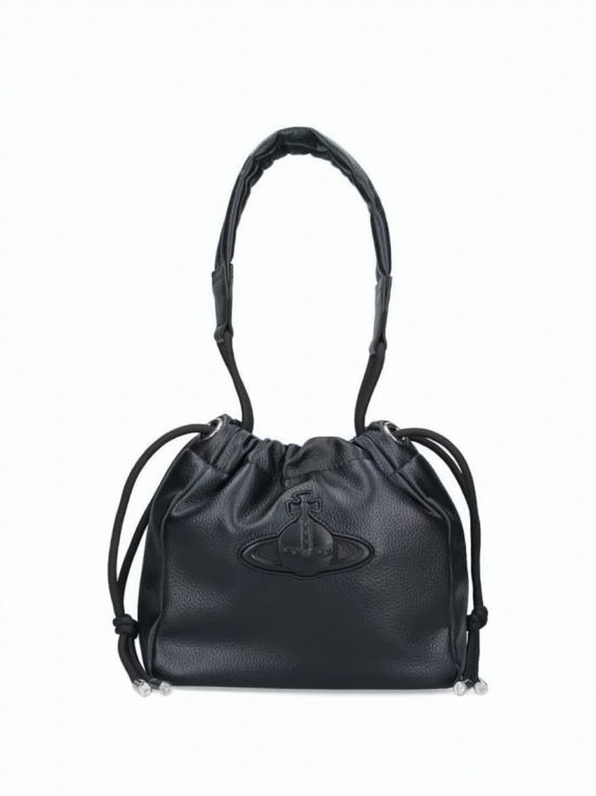 Vivienne Westwood Pebbled Texture Tote Bag With Gathered Design