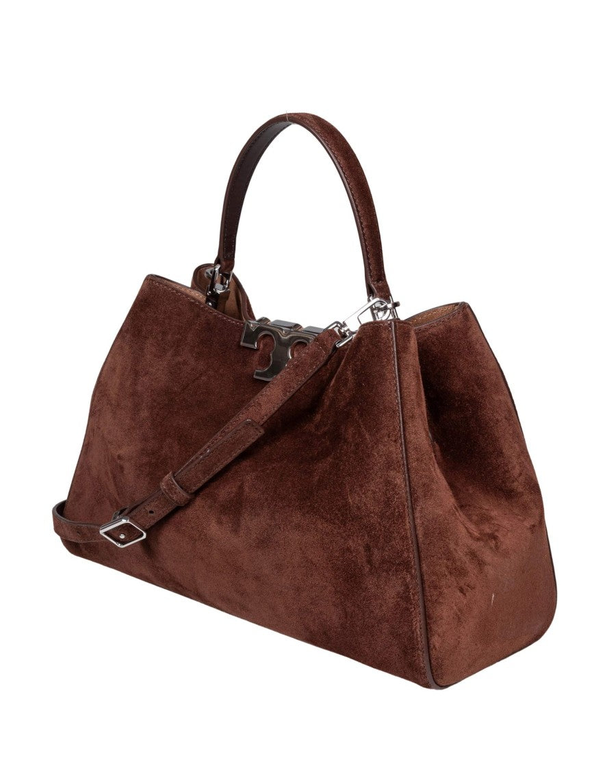 Tory Burch Eleanor Suede Satchel Bag In Cocoa