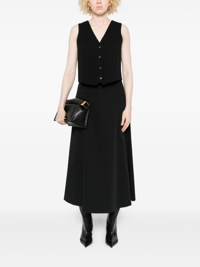 Circolo 1901 Black Sleeveless Knit Vest With V-Neckline