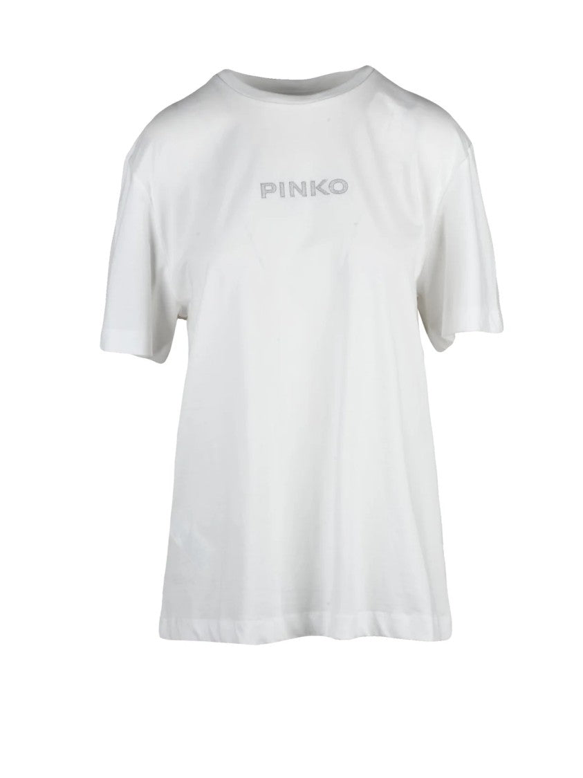 Pinko White Relaxed Fit Cotton T-Shirt