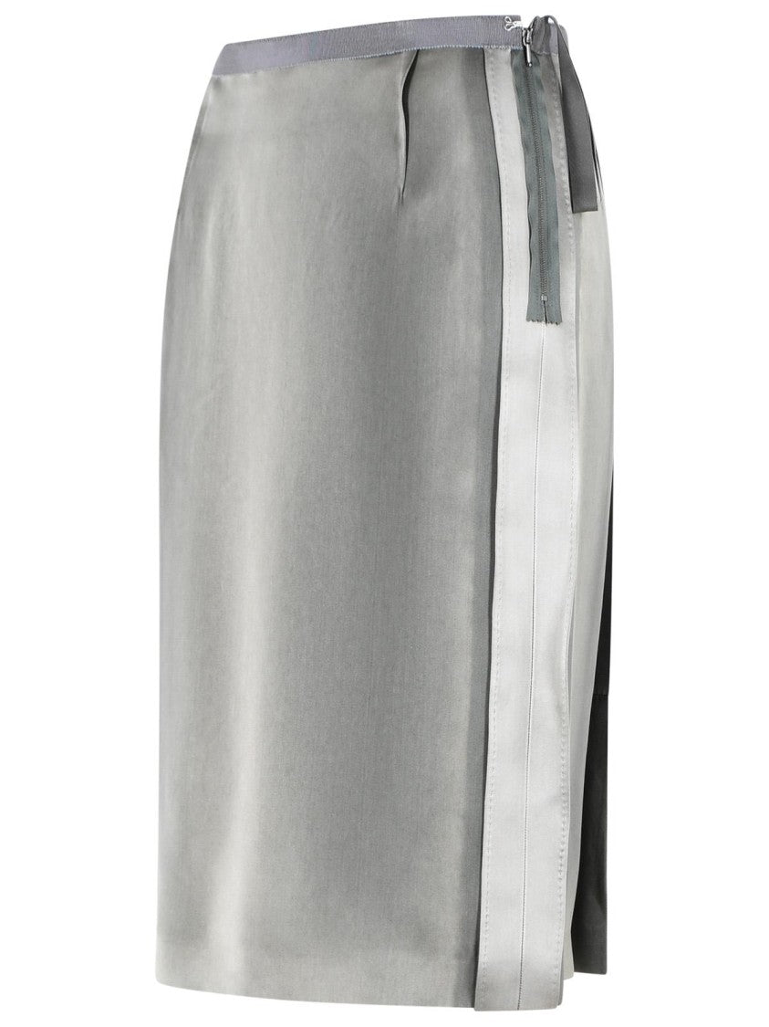 Maison Margiela Grey Viscose Midi Skirt