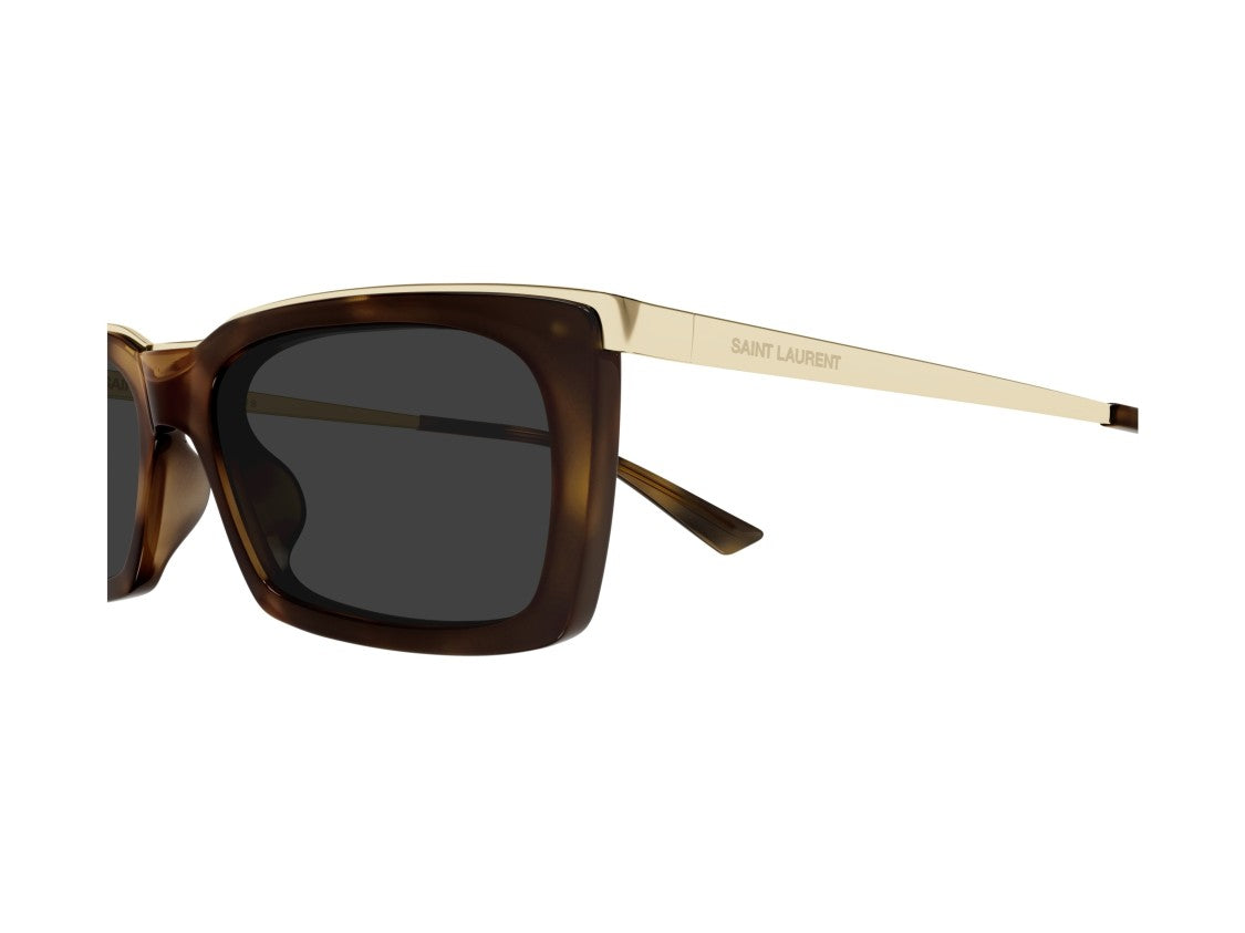 Saint Laurent Gold Sl 766 Tortoiseshell Acetate Rectangular Sunglasses