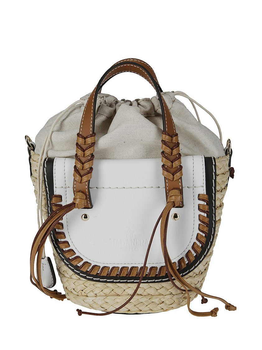 Cuba Lab Handbag In Leather And Raffia