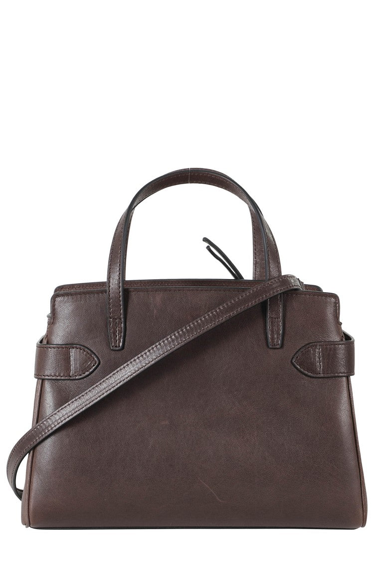 Hidesins Brown Lullaby S Double Compartment Leather Handbag