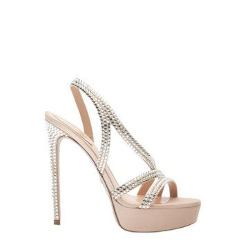 René Caovilla Lisa Nude Platform Sandal With