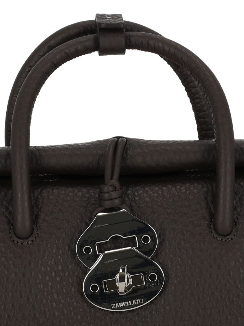 Zanellato Srl Brown Castel Centauro Bovine Leather Shoulder Bag