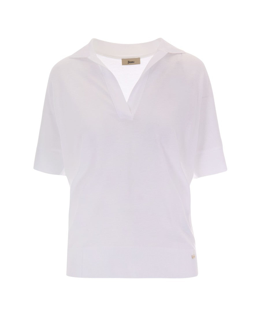 Herno White Jersey Polo