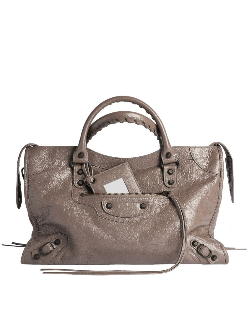 Balenciaga Medium Textured Leather Shoulder Bag With Braided Handles
