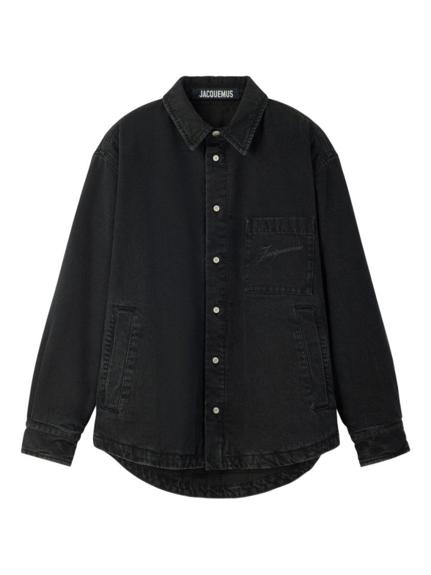 Jacquemus Black Relaxed Curved Hem Casual Shirt