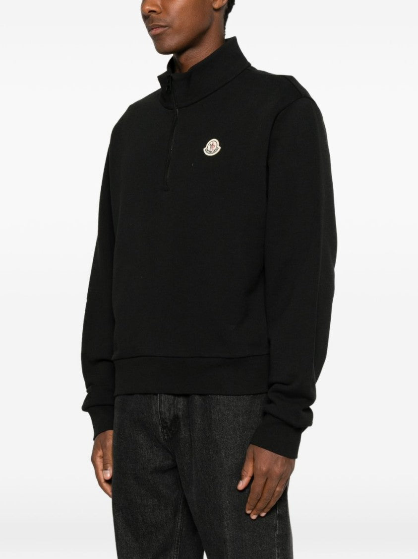 Moncler Cotton Fleece Stand Collar Zip-Up Sweatshirt