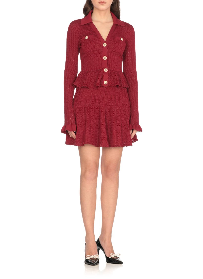 Self-Portrait Pointelle Mini Dress