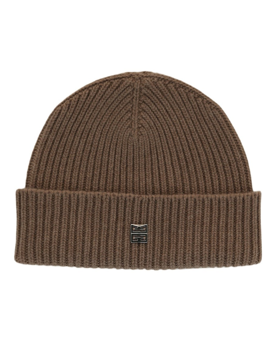 Givenchy Textured Knit Ribbed Beanie With Monogram Accent