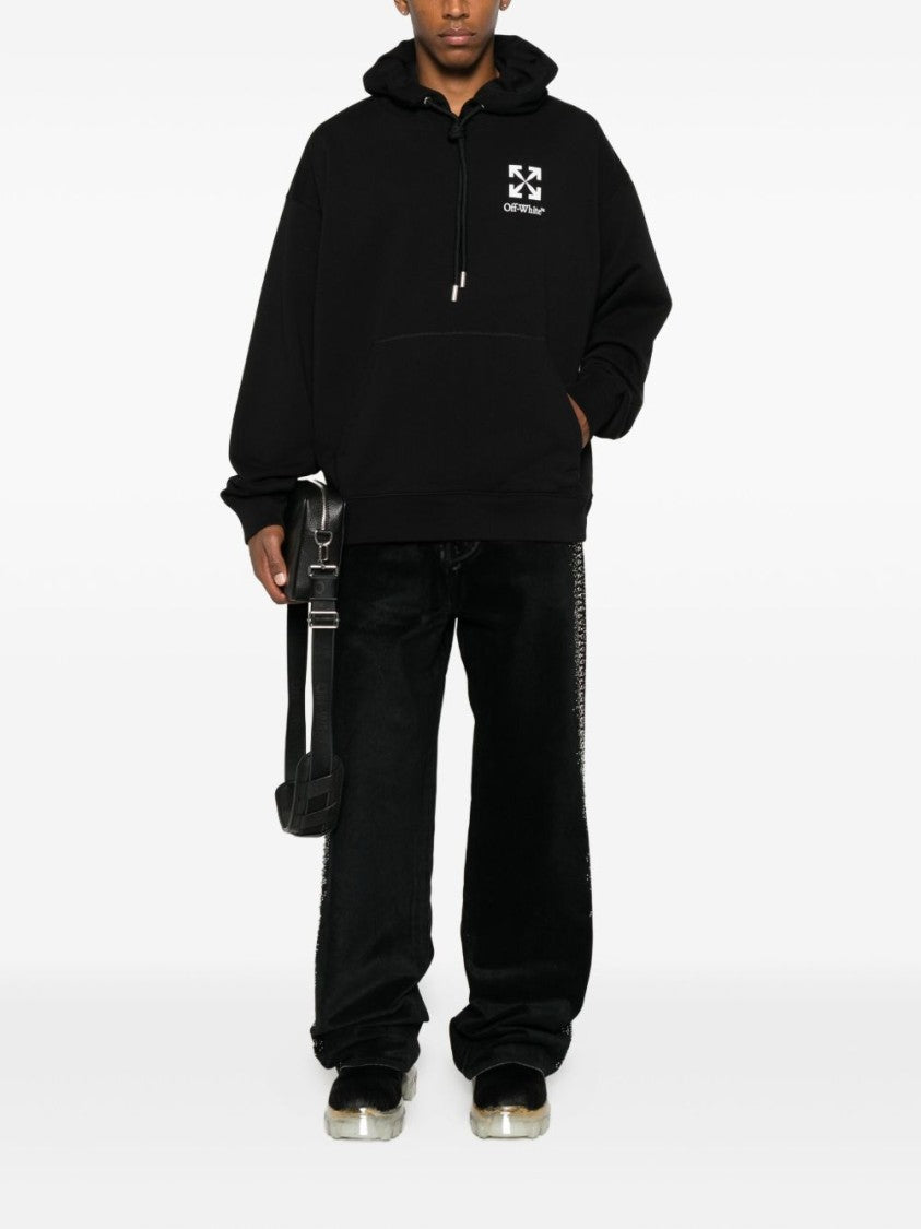 Off-White Nero E Bianco Off-White Sweatshirt With Hood