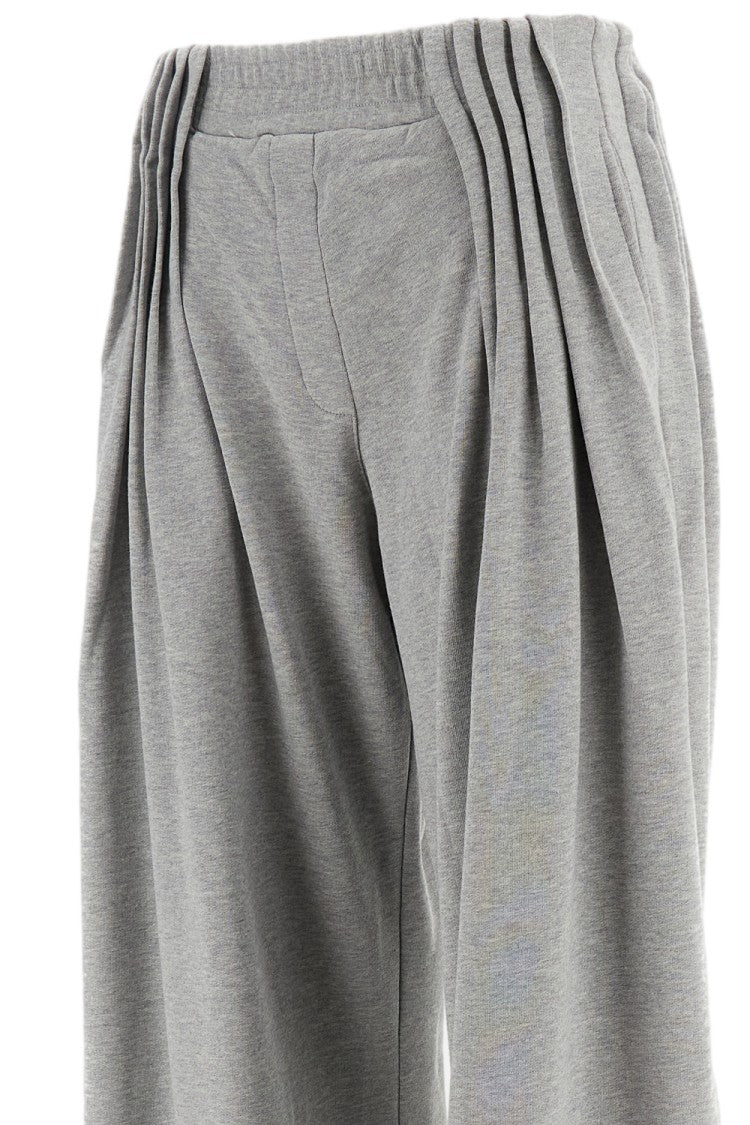 Dries Van Noten Grey Hamesa Bis Pleated Cotton Wide-Leg Pants