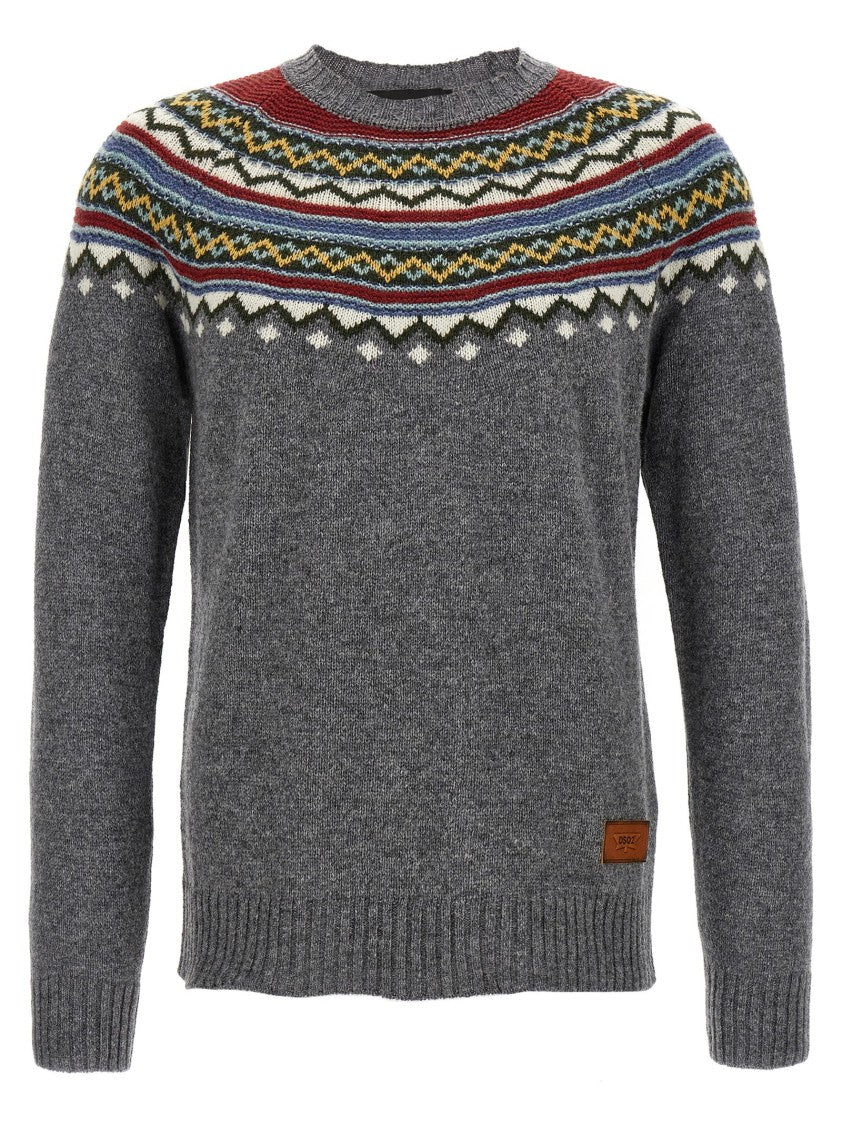 Dsquared2 Intricate Intarsia Wool Sweater