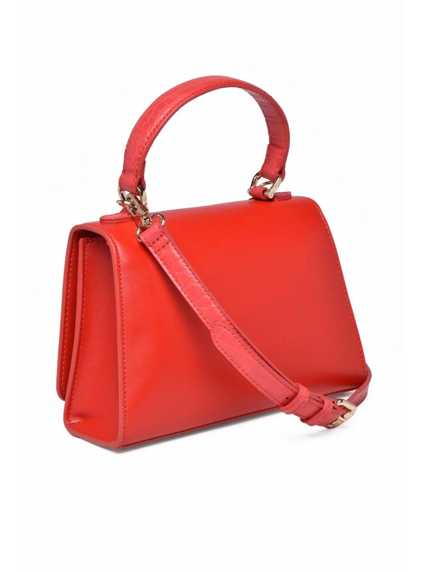 Love Moschino Red Polyurethane Logo Shoulder Bag