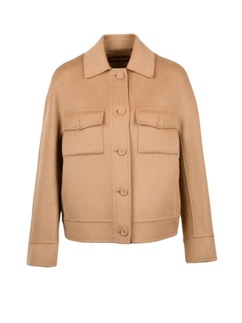 Max Mara Beige Virgin Wool-Blend Fiero Jacket