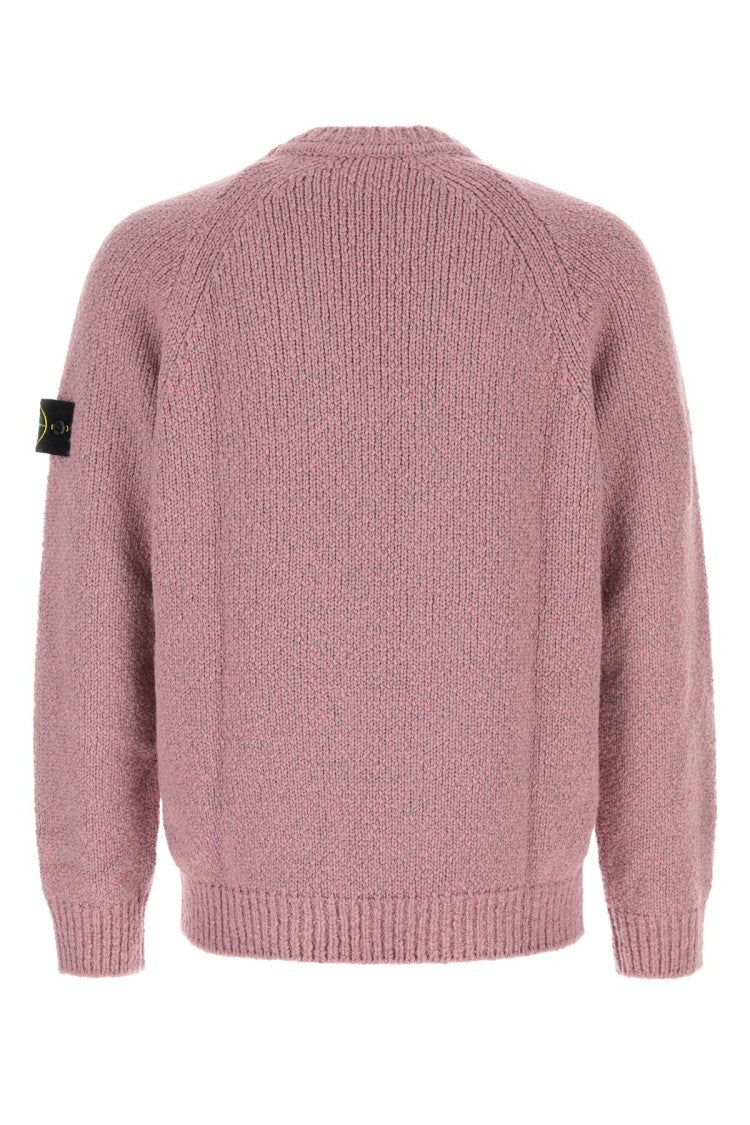 Stone Island Melange Pink Wool Blend Sweater