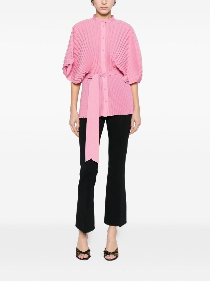 Twin-Set Straight-Leg Pants With Scalloped Hem