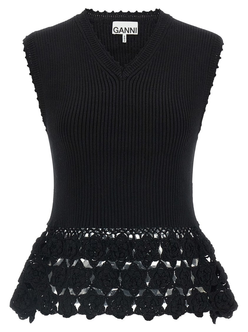 Ganni 'Cotton Crochet' Vest