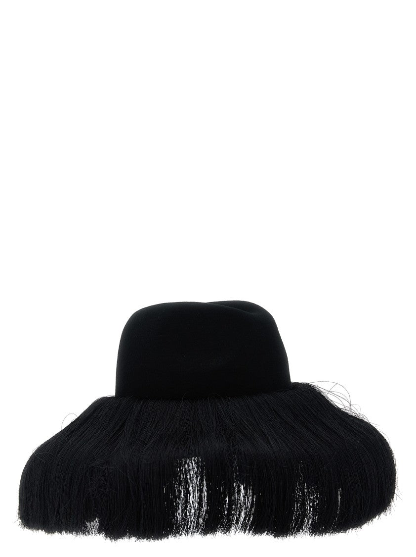 Comme Des Garçons Fringed Wide-Brimmed Fedora Hat