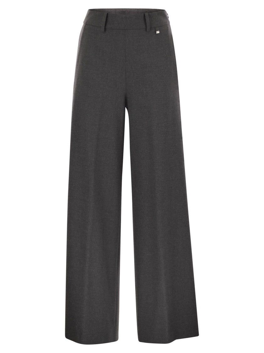 Herno Mélange Effect Trousers With Side Zip And Pockets