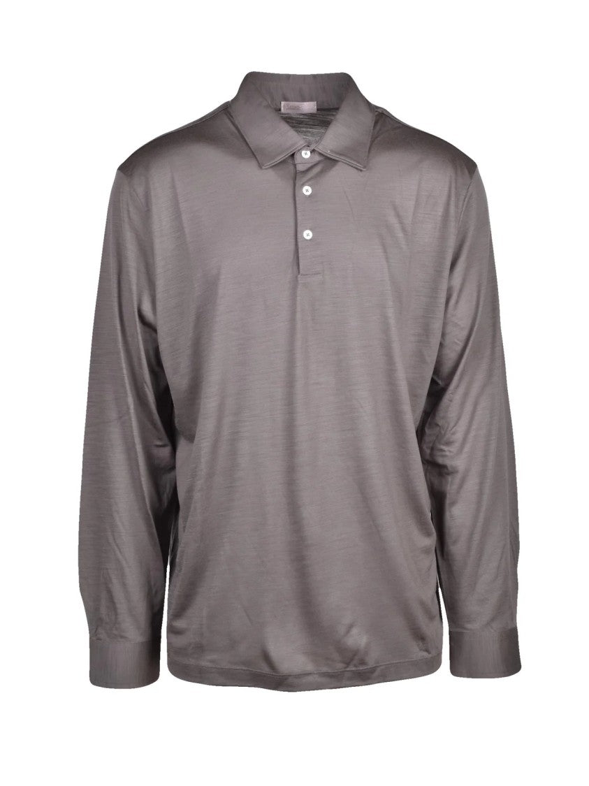 Herno Resort Refined Long-Sleeve Wool Polo Shirt