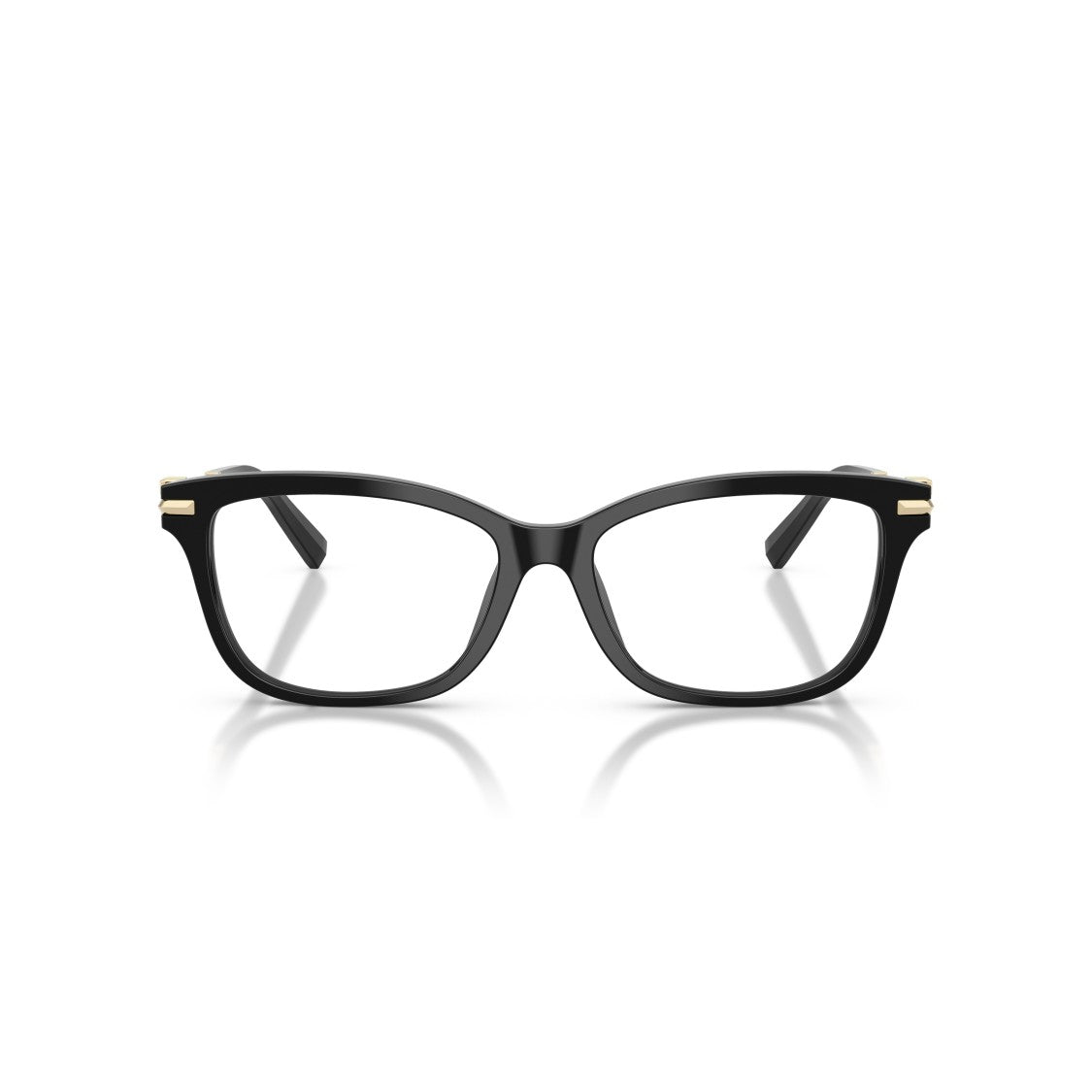 Tiffany & Co. Black Rectangular Acetate Gold Accent Eyeglasses