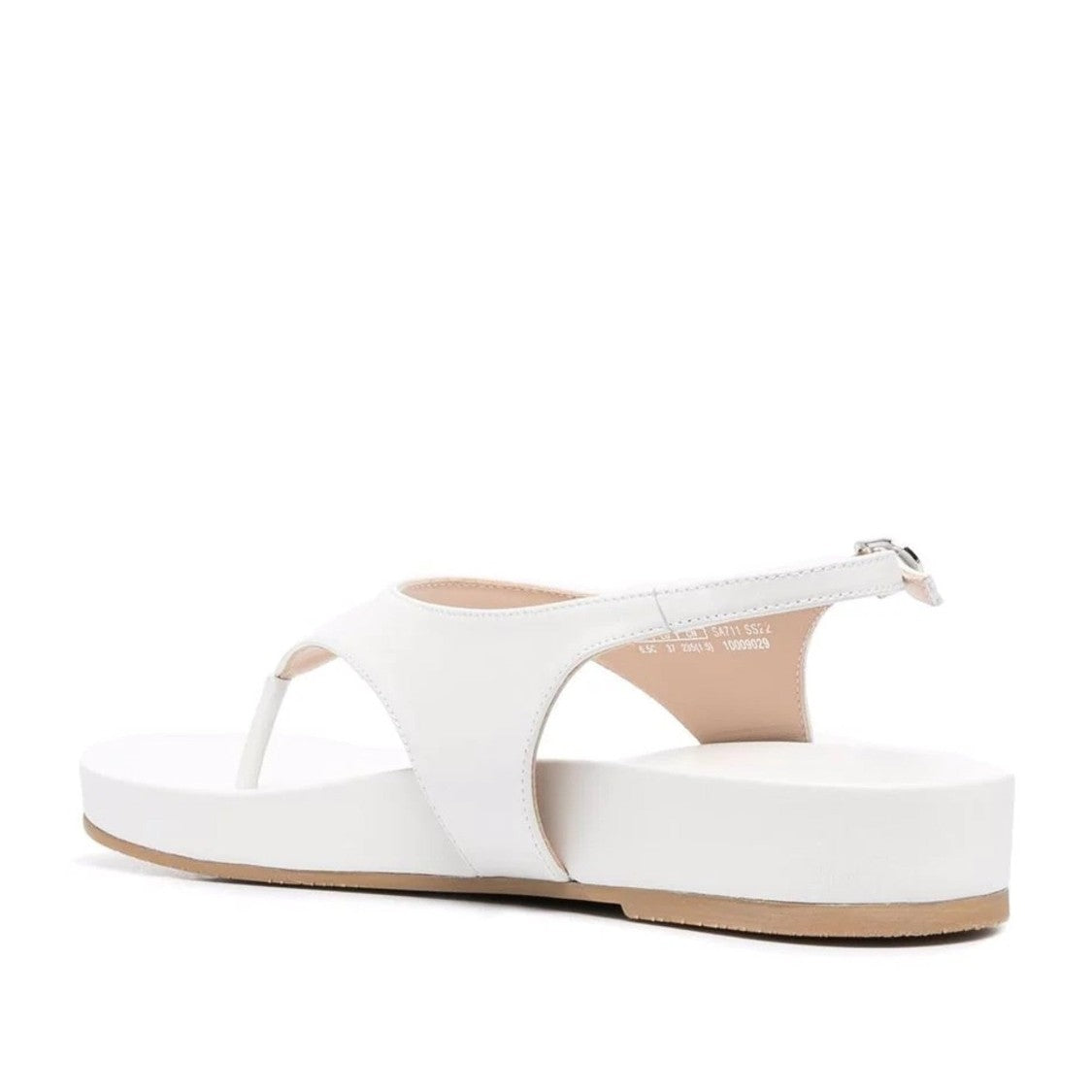 Stuart Weitzman White Minimalist Ankle Strap Thong Sandals
