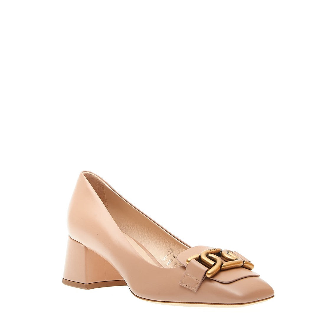 Tod's 50Mm Heel Pump In Nude Leather