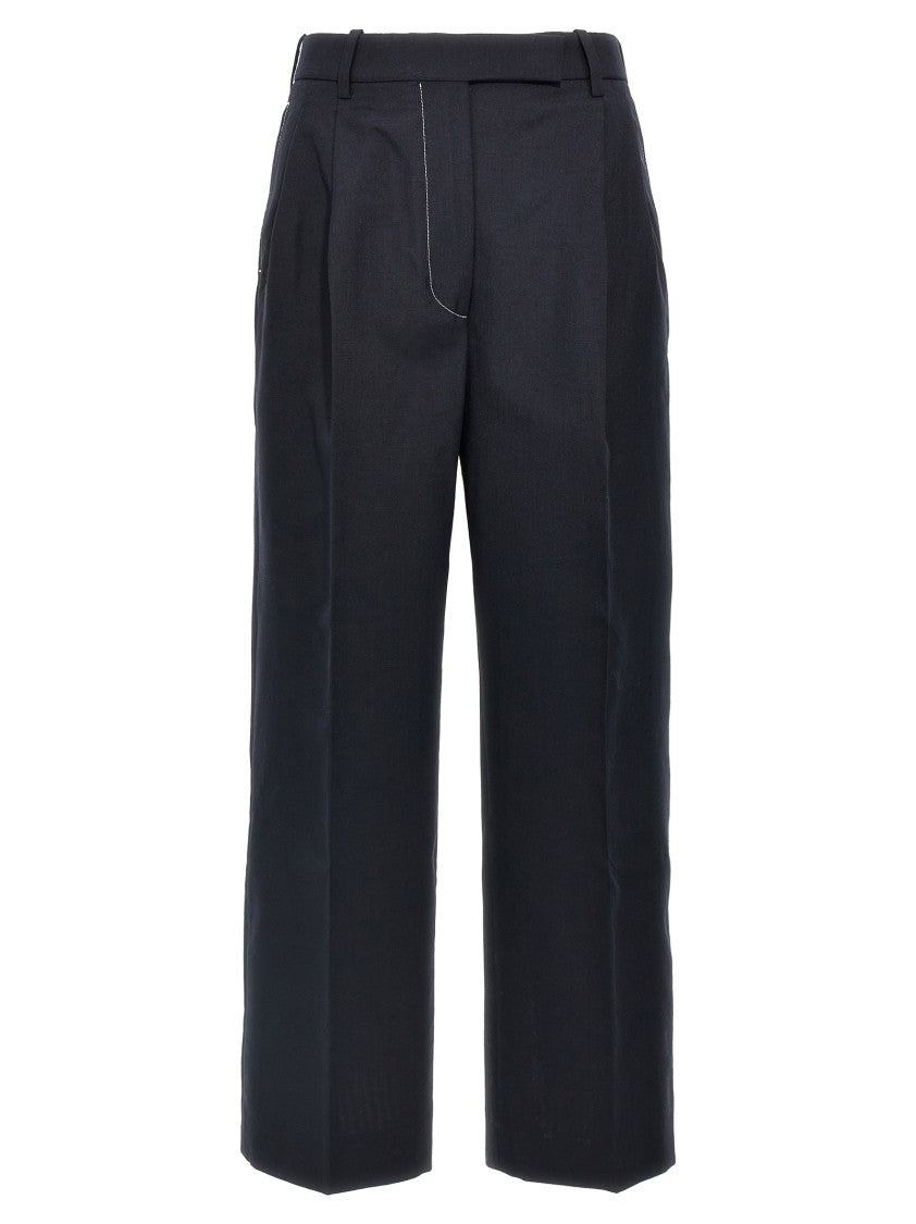 Thom Browne Wide Leg Wool Blend Trousers