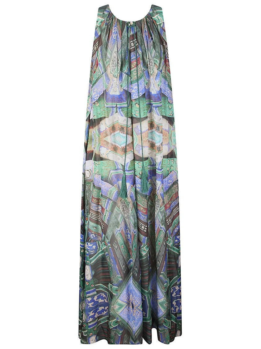 Hui Chiffon Midi Dress With Delicate Vintage Print