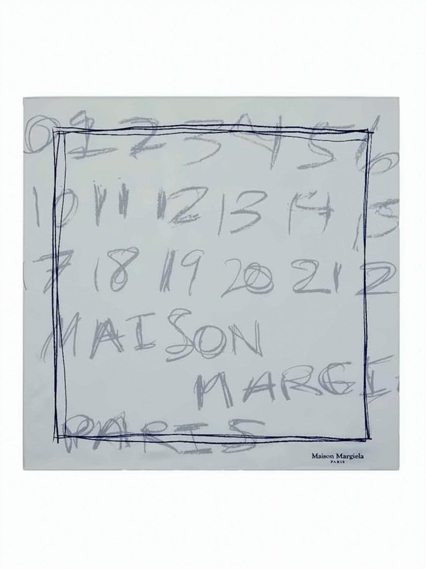 Maison Margiela Silk Scarf With Hand-Drawn Abstract Design