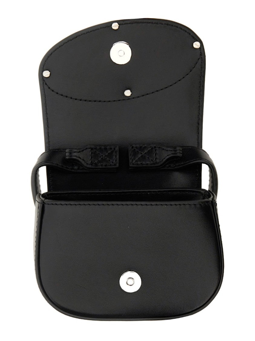 Diesel Compact Black Leather Shoulder Bag With Structured Silhouette