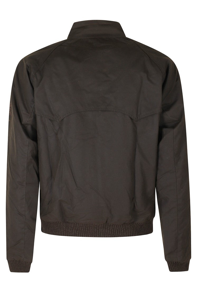 Barbour Olive Corduroy Collar Waxed Cotton Jacket