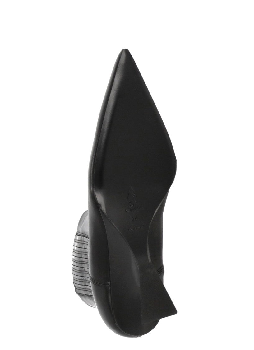 The Attico Black Cheope Wedge Leather Boots