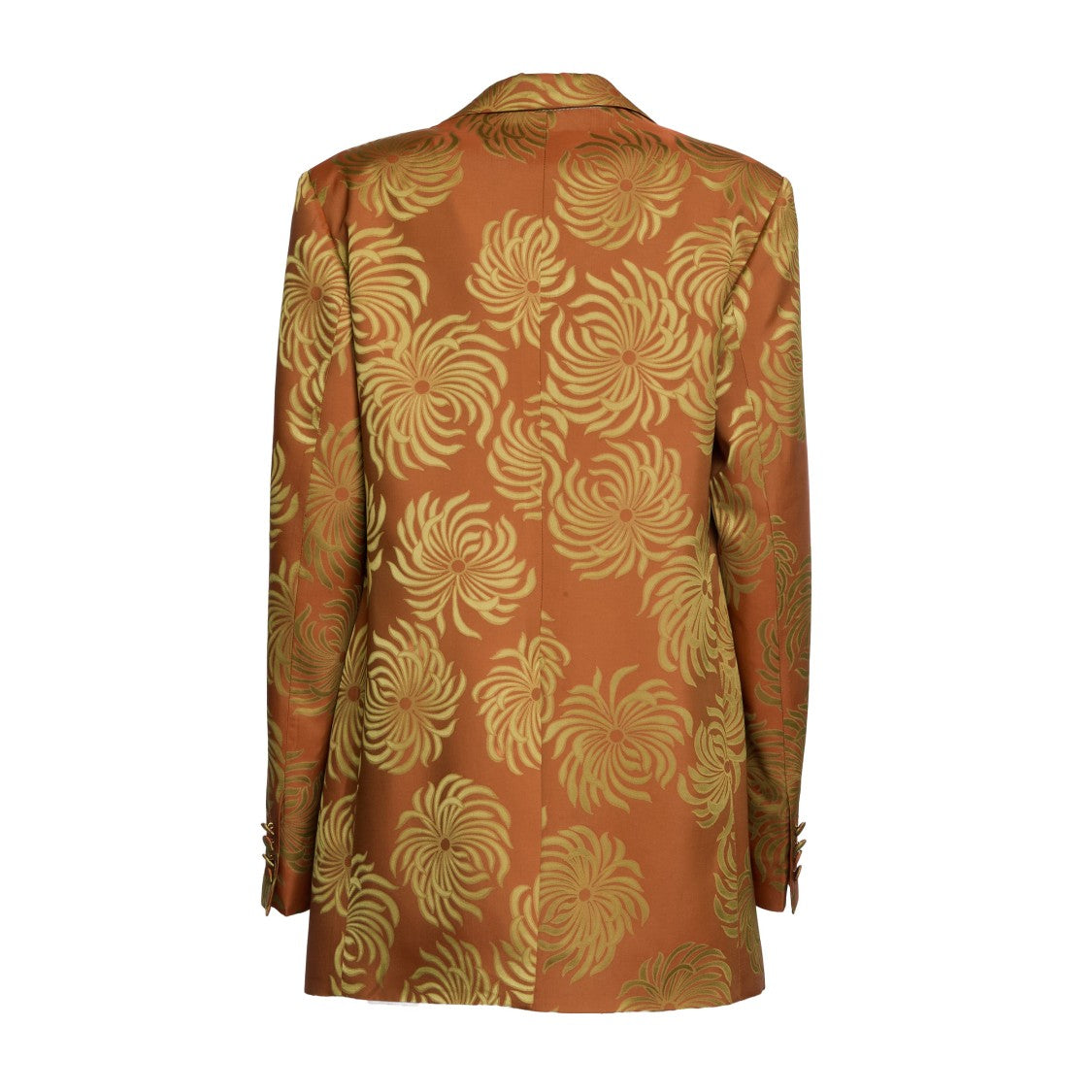 Dries Van Noten Single-Button Floral Jacquard Blanchet Jacket