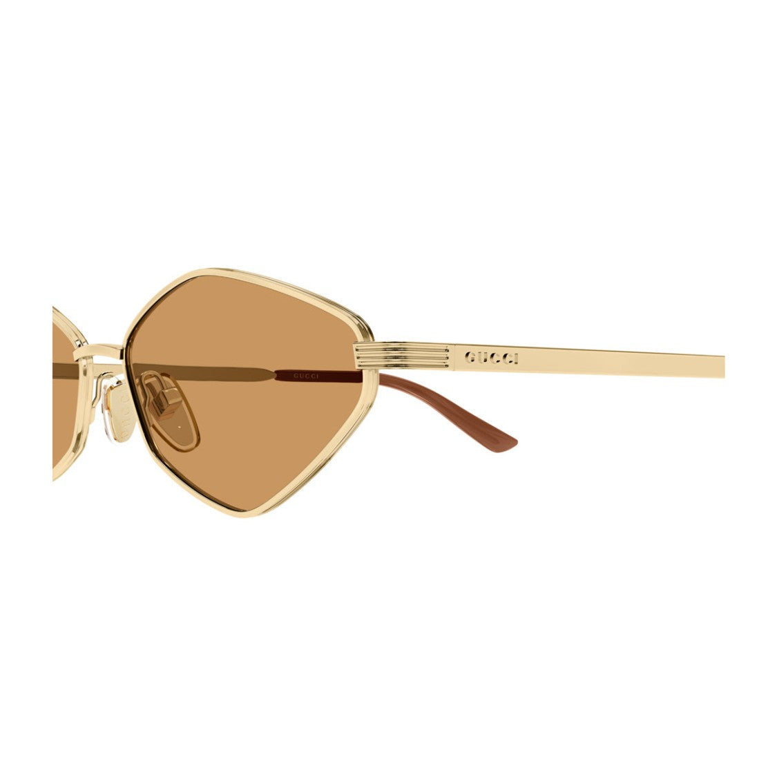 Gucci Gold Gg2222s Linea Institutional Logo Metal Sunglasses
