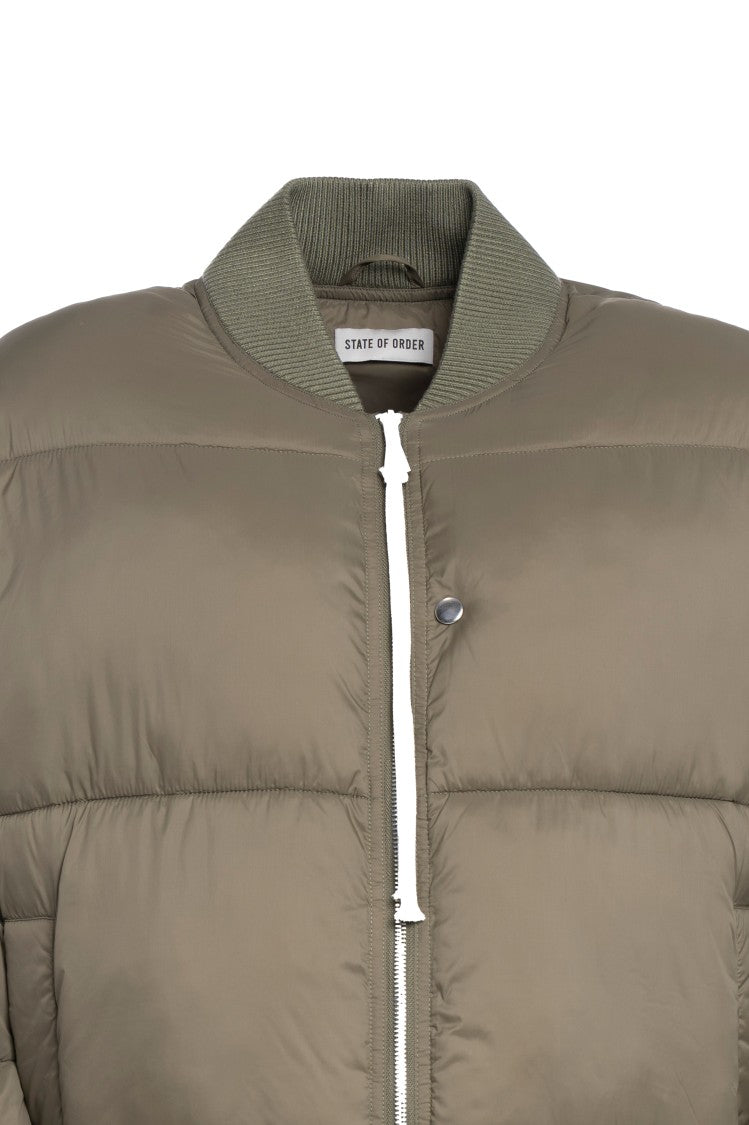 State Of Order Quilted Padded Bomber Jacket