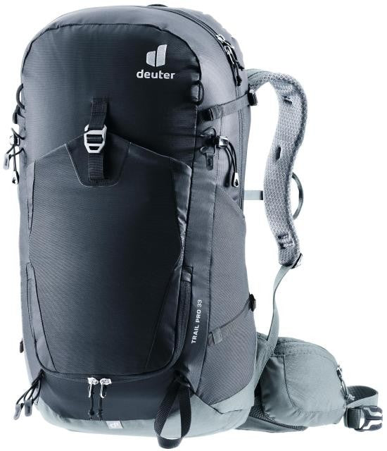 Deuter Streamlined Black Backpack With Multiple Compartments And Padded Comfort