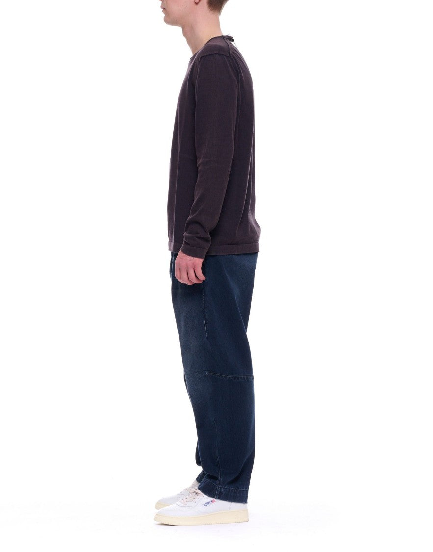 Fabrizio Del Carlo Dark Brown Lightweight Cotton Long Sleeve Top