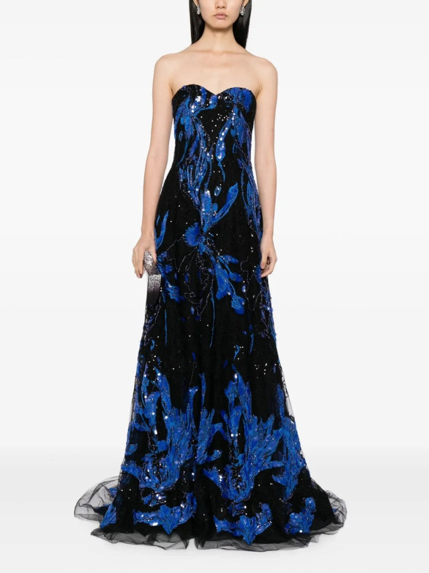 Saiid Kobeisy Embroidered Strapless Dress