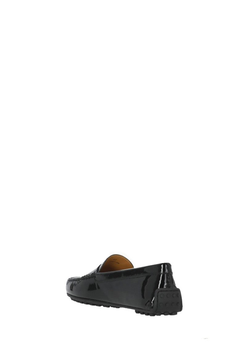 Tod's Black Embossed Logo Loafers