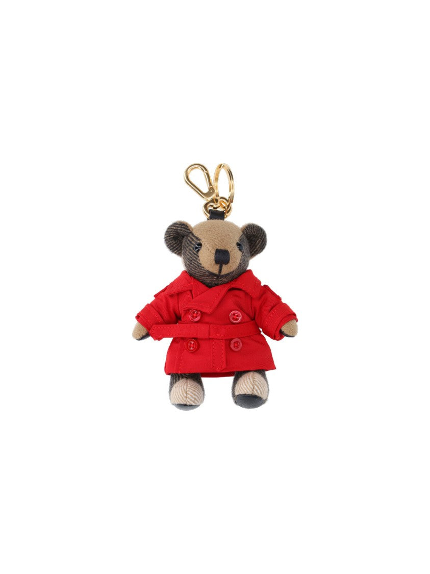 Burberry Thomas Teddy Bear Charm In Red Cashmere