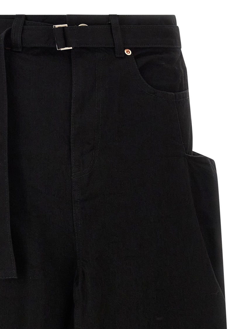 Sacai Trompe L'oeil Denim Skirt With Removable Belt