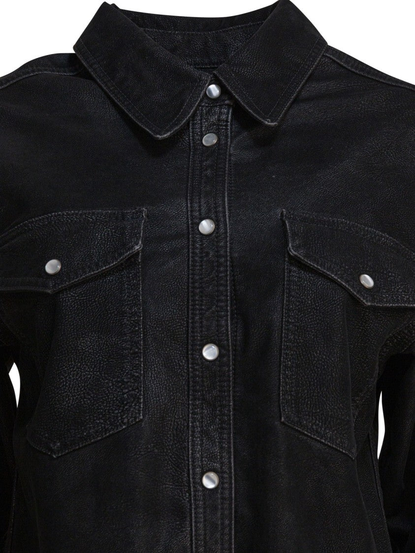 Isabel Marant Étoile Textured Black Button-Down Shirt