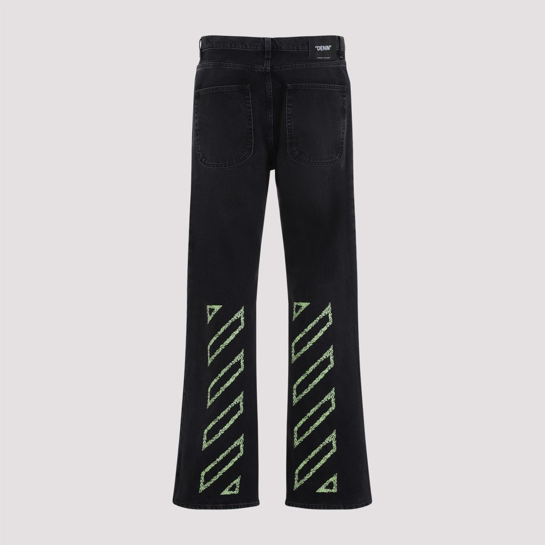 Off-White Diag Relaxed Black Cotton Jeans