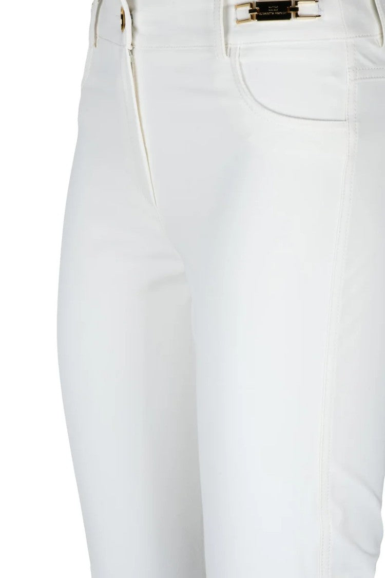 Elisabetta Franchi Slim-Fit Trousers With Gold-Tone Hardware Accents