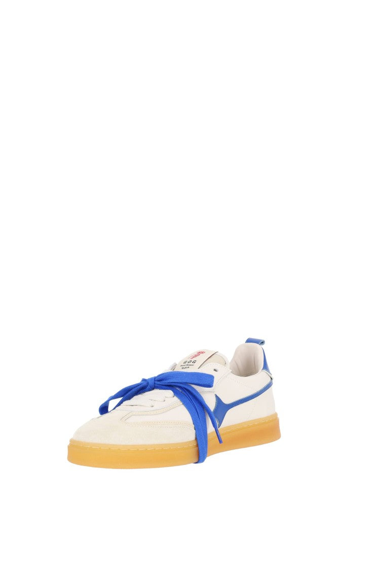 Garden Of God Earth Leather And Suede China Blue Detail Sneakers