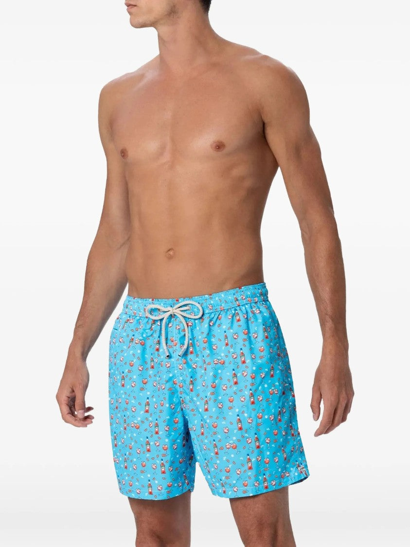 Mc2 Saint Barth Light Blue Lighting Micro Fantasy Swim Shorts